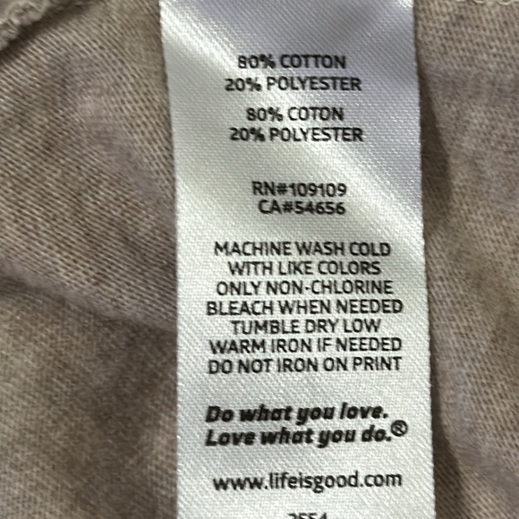 NWOT Life is Good Women's Tan V-Neck Long Sleeve Top. Size L - Picture 7 of 7